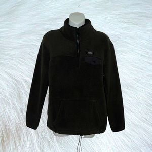 Victorias Secret PINK Black Fleece 1/4 Zip Black Pullover Sweatshirt Size XS/S